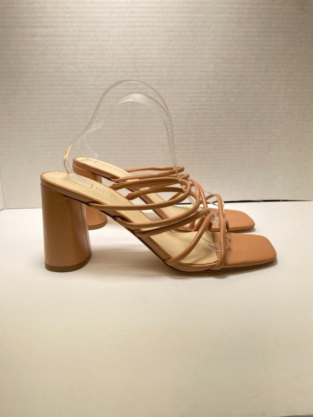 Nine West Girlie Women's Strappy Nude Sandal Heel s Sz 11